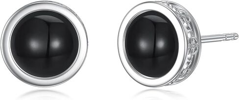 925 Sterling Silver Black Onyx Stud Earrings For Men Women Celtic Knot Earrings Cool Punk Earrings Jewelry Gifts for Him Boys Boyfriend Husband Son Birthday Anniversary Valentines Day in Saudi Arabia