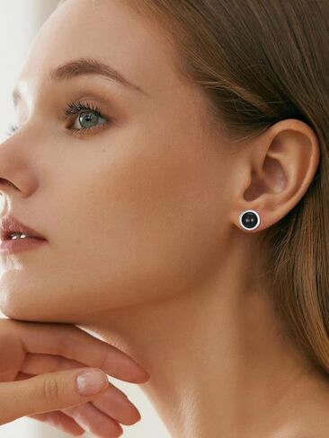 925 Sterling Silver Black Onyx Stud Earrings For Men Women Celtic Knot Earrings Cool Punk Earrings Jewelry Gifts for Him Boys Boyfriend Husband Son Birthday Anniversary Valentines Day in Saudi Arabia