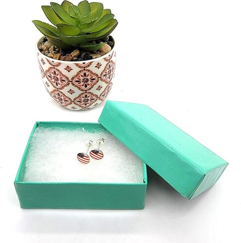 KIWI DAISY Hypoallergenic Sterling Silver American USA Flag Tiny Stud Earrings, Multiple Piercings, Tiny Studs, Cartilage Studs, Minimalist Dainty Earrings (Nickel Free), Sterling Silver, silver in Kuwait