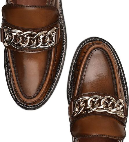 FRANCO CUADRA Women's Slip On Moccasin in Genuine Leather Brown in Saudi Arabia