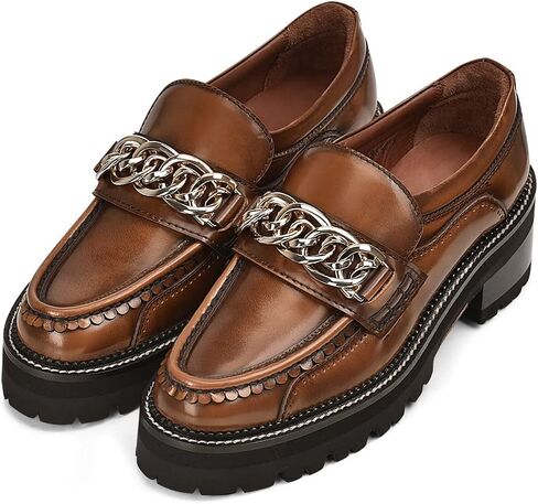 FRANCO CUADRA Women's Slip On Moccasin in Genuine Leather Brown in Saudi Arabia