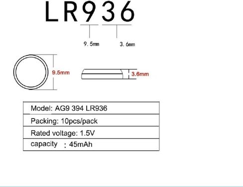 20 قطعة بطاريات خلية زر AG9 من Cotchear 1.5 فولت AG9 194 LR936 SP394 بطارية عملة in Kuwait