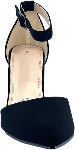 Women's Pointy-Toe D'Orsay Ankle Strap Block Heel Dress Pump in Kuwait