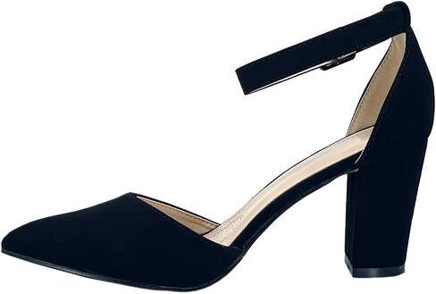 Women's Pointy-Toe D'Orsay Ankle Strap Block Heel Dress Pump in Kuwait