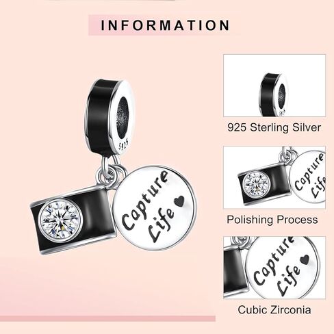 La Menars Travel Charm for 925 Sterling Silver for Women's Bracelets & Necklaces Dangle Pendant for Christmas Day Valentine's Day Mother's Day Gifts for Girls in Kuwait
