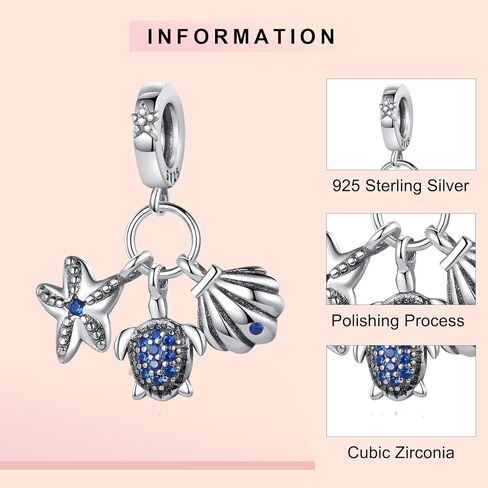 La Menars Travel Charm for 925 Sterling Silver for Women's Bracelets & Necklaces Dangle Pendant for Christmas Day Valentine's Day Mother's Day Gifts for Girls in Kuwait