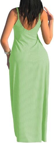 Glozeplus Maxi Dress for Women Beach Vacation Summer Casual Floral Printed Bohemian Long Sundress with Pockets in Saudi Arabia
