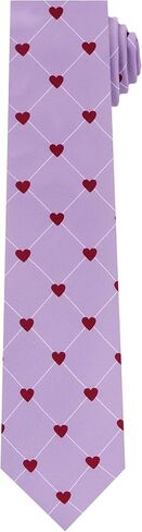 Jacob Alexander Men's Happy Valentine's Day Grid Hearts Pattern Regular Length Neck Tie in Saudi Arabia