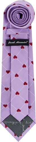 Jacob Alexander Men's Happy Valentine's Day Grid Hearts Pattern Regular Length Neck Tie in Saudi Arabia