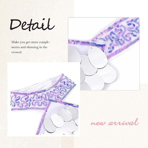 Zoestar Sequin Rave Top Costume Sequin Crop Top Shiny Party Bra Top Concert Festival Tops for Women and Girls in Kuwait