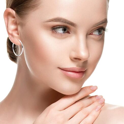 SOLIDGOLD - 14K Real Gold Filled Endless Infinity Hoop Sleeper Earrings 10-40mm | Yellow, Rose & White Gold in Kuwait