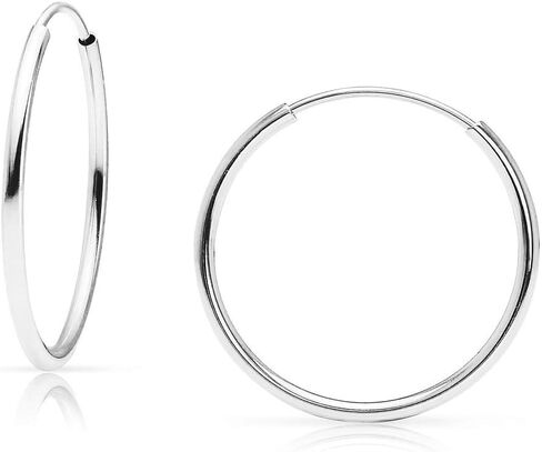 SOLIDGOLD - 14K Real Gold Filled Endless Infinity Hoop Sleeper Earrings 10-40mm | Yellow, Rose & White Gold in Kuwait