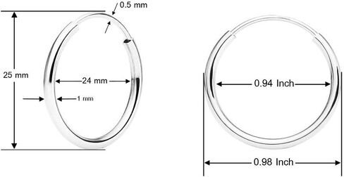 SOLIDGOLD - 14K Real Gold Filled Endless Infinity Hoop Sleeper Earrings 10-40mm | Yellow, Rose & White Gold in Kuwait