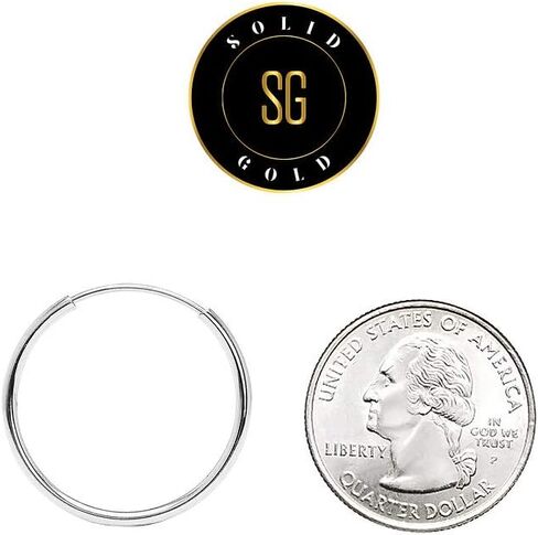 SOLIDGOLD - 14K Real Gold Filled Endless Infinity Hoop Sleeper Earrings 10-40mm | Yellow, Rose & White Gold in Kuwait