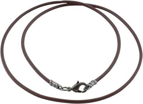 DragonWeave Gunmetal 1.8 ملم قلادة من الجلد البني الناعم in Saudi Arabia