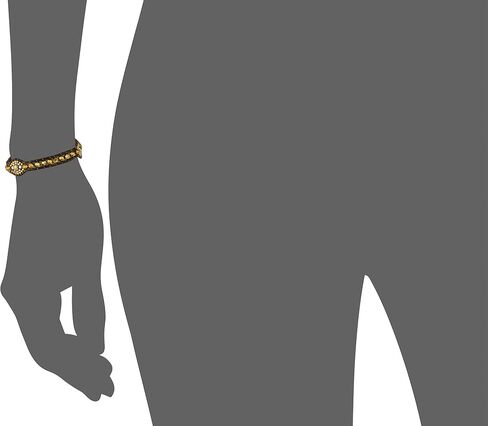 Miguel Ases Beaded Double Oval Brown-Leather Slip-Knot Bracelet in Saudi Arabia