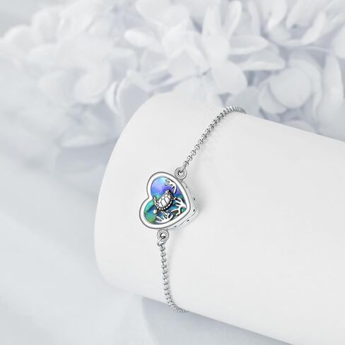 MONGAS Sea Turtle Urn Bracelet 925 Sterling Silver Bracelet Turtle Cremation Bracelet For Ashes Keepsake Memorial Jewelry Gifts For Women Girls in Saudi Arabia