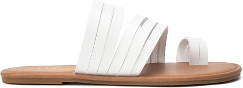 صنادل نسائية من Colgo سهلة الارتداء ومفتوحة عند الأصابع وصنادل مسطحة كاجوال أحذية صيفية in Kuwait