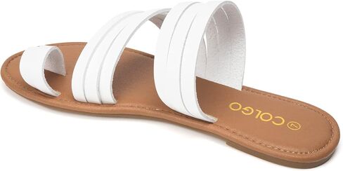 صنادل نسائية من Colgo سهلة الارتداء ومفتوحة عند الأصابع وصنادل مسطحة كاجوال أحذية صيفية in Kuwait