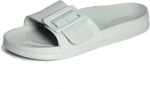 Womens Comfort Adjustable Two Strap Double Buckle eva Sandals Slip on Slides in Saudi Arabia