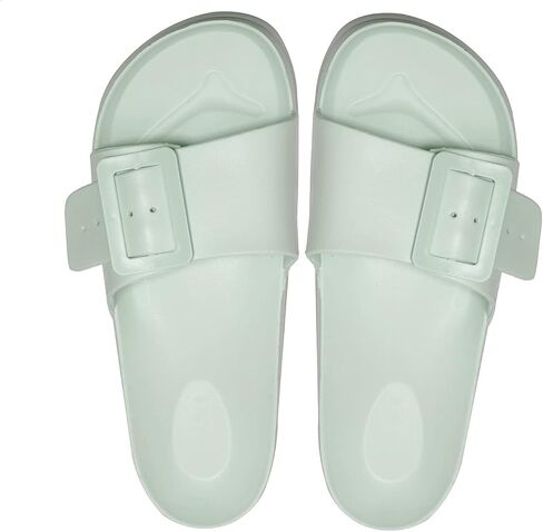 Womens Comfort Adjustable Two Strap Double Buckle eva Sandals Slip on Slides in Saudi Arabia