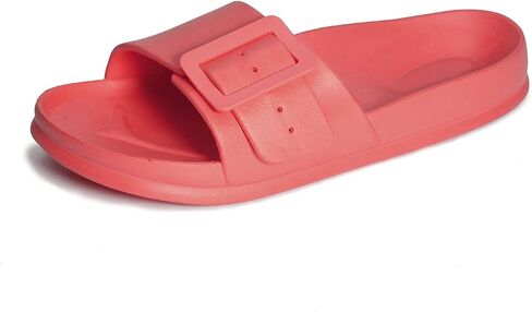 Womens Comfort Adjustable Two Strap Double Buckle eva Sandals Slip on Slides in Saudi Arabia