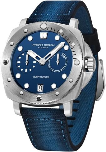 Pagani Design للرجال ساعة ميكانيكية أوتوماتيكية رياضية غوص مقاومة للماء حزام نايلون ساعة رجالية تقويم تلقائي ساعة زجاج الياقوت in Kuwait