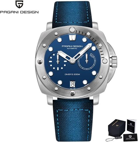 Pagani Design للرجال ساعة ميكانيكية أوتوماتيكية رياضية غوص مقاومة للماء حزام نايلون ساعة رجالية تقويم تلقائي ساعة زجاج الياقوت in Kuwait