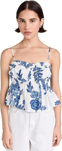 MOON RIVER Women's Floral Print Spaghetti Stap Top in Saudi Arabia