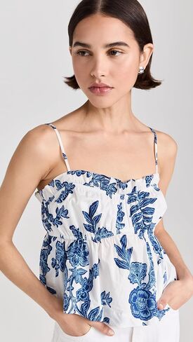 MOON RIVER Women's Floral Print Spaghetti Stap Top in Saudi Arabia