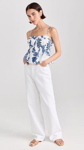 MOON RIVER Women's Floral Print Spaghetti Stap Top in Saudi Arabia