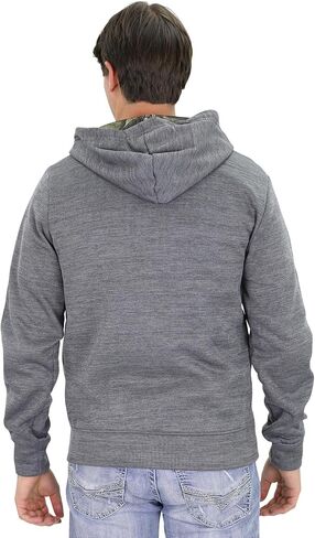 Mossy Oak Men's Marled Full Zip Fleece Lined Hoodie Sweatshirt with Embroidered Chest Logo in Saudi Arabia