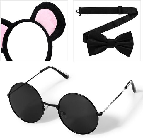 7 Pcs Halloween Women Mouse Costume Set Ears Headband Guide Walking Stick Tshirt Pants Bow Tie Gloves Sunglasses in Saudi Arabia