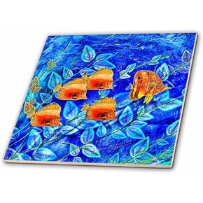 3dRose Tropical Fish - Ceramic Tile, 4-inch (ct_4473_1)