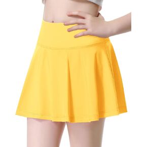 Girls Tennis Skirt Athletic Running Shorts for Kids Teen High Waisted Golf Skort with Pockets Casual Workout