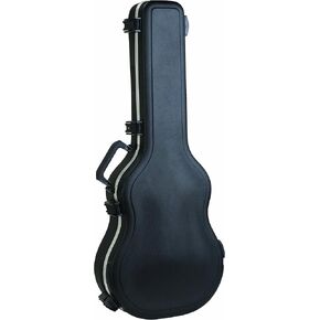 SKB Cases 000-Size Acoustic Shaped Guitar Hardshell Case with Full-Length Neck Support, TSA Latch, Over-Molded Handle, and Accessories Compartment