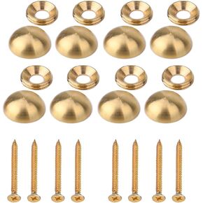 8PCS Brass Decorative Screw Cover Caps, Decorative Screw Cap Fasteners Cover Nails for Furniture Hardware, Mirrors, Upholstery Tacks, Wall Hangings (12mm(1/2"),Bronze)