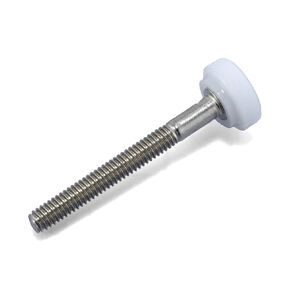 #8-32 x 1-1/2" Thumb Screw Stainless Steel - White Knurled Round Plastic Knob - Standard/Coarse Thread ThumbScrew - Length: 1.500" - Proudly Built in USA - Package of (10)
