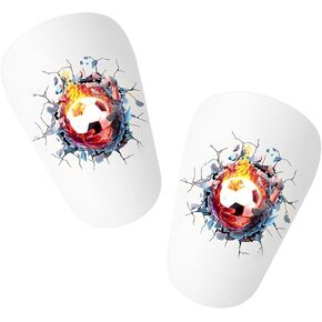 Extra Mini Shin Guards Soccer, 3.9x2.4in Mini Shin Pads Soccer Small Shin Guards Tiny 3D Football Pattern Miniature Sport Equipment Protective for Men Women Boys Girls and Kids(white)