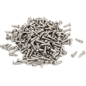 uxcell M1.7x6mm Thread Nickel Plated Round Head Self Tapping Screws 200pcs