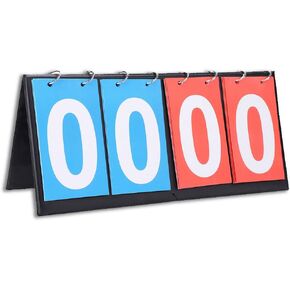 Sports Scoreboard, 2/3/4 Digit Portable Flip Scoreboards Sports Competition Score Board Table Top Score Counter Digital Scoreboard for Table Tennis Basketball Volleyball Football and Others(2-digit)