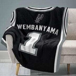 Sleep Squad San Antonio Spurs Victor Wembanyama 60" x 80" Raschel Plush Blanket – an NBA Throw