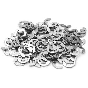 MroMax 10Pcs External Circlips, M15 External Retaining Rings, 304 Stainless Steel E-Clip Retaining Shaft Snap Rings for Automobiles, Valves, Electrical and Bearings
