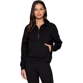 RBX Activewear Scuba 1/2 Zip Sweatshirt for Women, Lightweight Super Soft Mock Neck Zip Up Pullover with Pocket