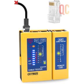 network cable tester,rj45 tester ethernet tester poe tester cat8 cat7 cat6 continuity tester cable tester network tester ethernet cable teste [QC Single side test RJ45 connector]Include battery