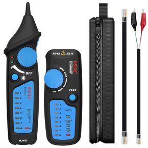 Bside Network Cable Tester RJ45 RJ11 Wire Tracker Telephone Line Tester LAN TV Electric Line Finder Toner Network Cable Collation Continuity Checker with Flashlight
