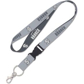 WinCraft NHL Seattle Kraken Charcoal 1'' Width Lanyard w/Detachable Buckle (16 Inch Opening)