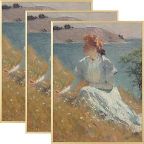 Golden State Art، إطار صور ذهبي من الألومنيوم مقاس 13 × 19 مع زجاج شبكي - عروات دوارة، شماعات مسننة، مشابك زنبركية - مجموعة إطارات ملصقات الحائط المعدنية (3 عبوات)