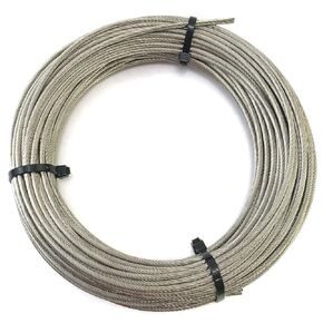 US STAINLESS High Brightness Stainless Steel 316 Wire Rope Cable 1/16" 7x7 by 50' Marine Grade