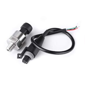 1/8NPT Pressure Transducer, Stainless Steel Pressure Transducer Sender Sensor with Connector for Oil Fuel Air Water, 30-500PSI(200PSI)